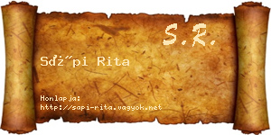Sápi Rita névjegykártya