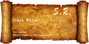 Sápi Rita névjegykártya