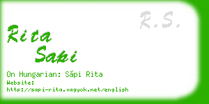 rita sapi business card